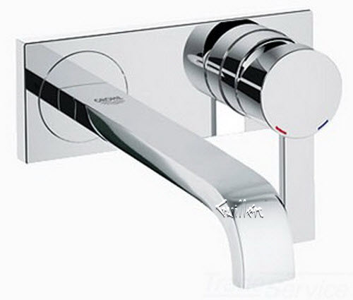 Grohe 19387000 Allure; lever 2-hole wall mount vessel, 8 3/4"" spout; in Chrome; Discontinued Product