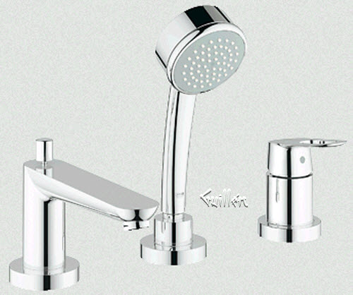 Grohe 19592; Bau; loop single handle trim bath 3 hole showerset us