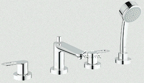 Grohe 19594000; BauLoop; BauLoop 4-h roman tub comb. w.shw. US; in Chrome; Discontinued Product - Use Grohe 19592000
