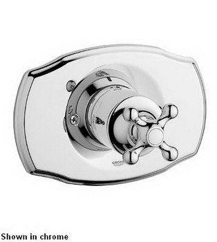 Grohe 19707AR0; Seabury; Pressure balance valve trim with cross handle; in Infinity Satin Nickel/Polished Brass; Discontinued Product