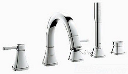 Grohe 19919000; Grandera; two handle trim set bath 5-hole; in Chrome; Discontinued Product