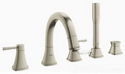 Grohe 19919EN0; Grandera; two handle trim set bath 5-hole us; in Brushed Nickel; Discontinued Product