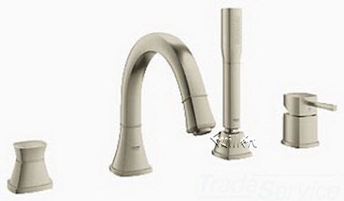 Grohe 19936EN0; Grandera; OHM trim set bath 4-hole us; in Brushed Nickel; Discontinued Product