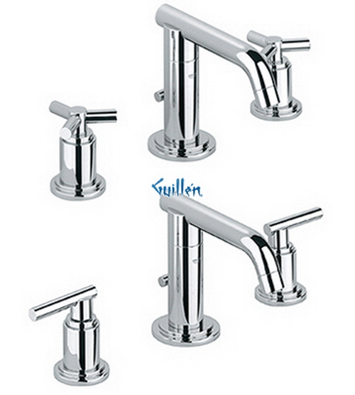 Grohe 20072000; Atrio; Low Spout Lavatory Wideset; Sold Less Handles; in Chrome; Discontinued Product