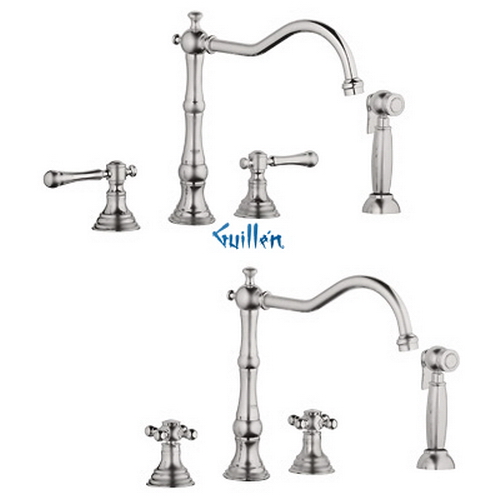 Grohe 20130EN0; Bridgeford; High Profile Wideset with Side Spray; Sold Less Handles; in Infinity Brushed Nickel; Discontinued Product