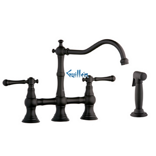 Grohe 20158ZB0; Bridgeford; Bridge Faucet with Hose & Spray; Sold Less Handles; in Oil Rubbed Bronze; Discontinued Product