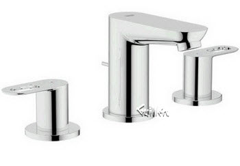 Grohe 20225000; Bau; loop dual lever handle lavatory wideset us; in Chrome