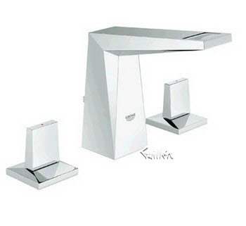 Grohe 20343000; Allure Brilliant; 2 knob handle basin lavatory faucet 3 hole low spout us; in Chrome; Discontinued Product