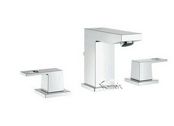 Grohe 20370000; Eurocube; 2 lever handle basin lavatory faucet 3 hole us; in Chrome; Discontinued Product