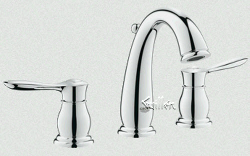 Grohe 20390000; Parkfield; 2 lever handle basin lavatory faucet 3 hole us 8"""" inch wideset; in Chrome Discontinued product