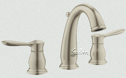 Grohe 20390EN0; Parkfield; 2 lever handle basin lavatory faucet 3 hole us 8"" inch wideset; in Brushed Nickel; Discontinued Product