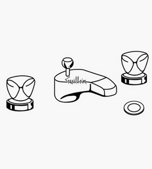 Grohe 20784 Classic; Two-Handle Lavatory Wideset TDL brass handles