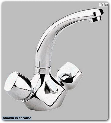 Grohe 21601 Exquisit; Two-Handle Lavatory Centerset Brass handles Cast brass swivel or fixed spout