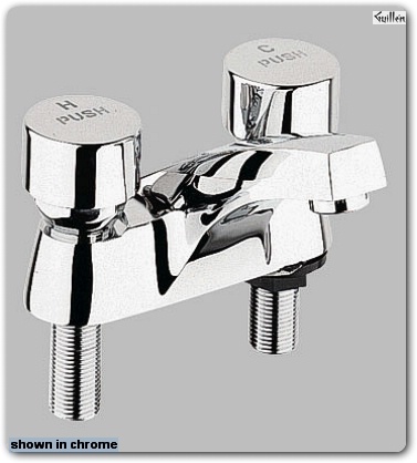 Grohe 21813 Commercial; 4" Centerset Two-Handle Metering Lavatory Adjustable operating time from