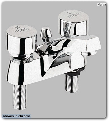 Grohe 21831 Commercial; 4" Centerset Two-Handle Metering Lavatory Adjustable operating time from