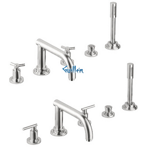 Grohe 25049EN0; Atrio; Roman tub filler with Handheld shower head; Sold Less Handles; in Infinity Brushed Nickel; Discontinued Product