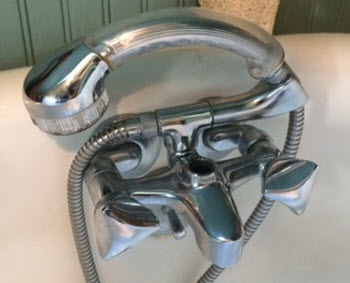Grohe 25150; ; classic wall mount roman tub filler 1/2 adjustable personal hand shower 59" hose; in Unfinish