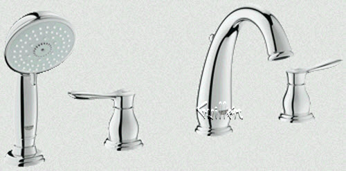 Grohe 25153000; Parkfield; 2 lever handle bath 4 hole us; in Chrome; Discontinued Product
