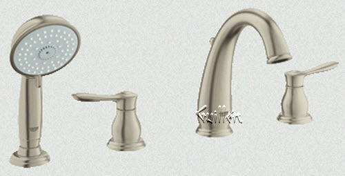 Grohe 25153EN0; Parkfield; 2 lever handle bath 4 hole us; in Brushed Nickel; Discontinued Product