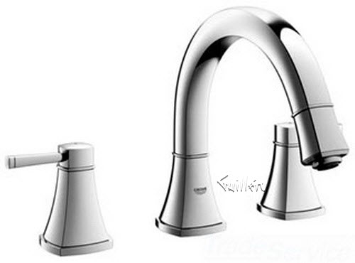 Grohe 25154000; Grandera; two handle bath 3-hole us; in Chrome