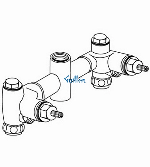 Grohe 25540 ; Two-handle rough-in shower/tub valve