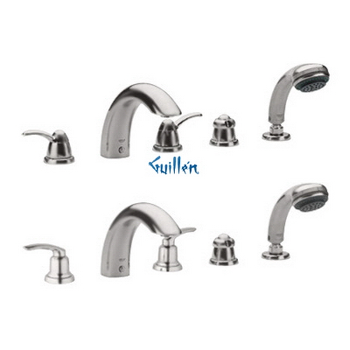 Grohe 25597EN0; Talia; Roman Tub Filler Adjustable personal Handheld shower head 3/4"" valves; Sold Less Handles; in Infinity Brushed Nickel; Discontinued Product