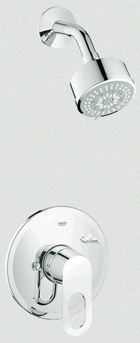 Grohe 27547000; Bau; single lever handle loop PBV pressure balance trim set shower us; in Chrome
