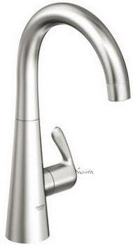 Grohe 30026SDE; Ladylux3; pillar tap sink US; in Real Steel; Discontinued Product