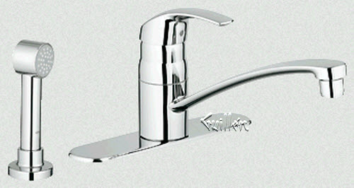 Grohe 31352001; Eurosmart; single lever handle kitchen faucet sink 2 hole side sprayer us; in Chrome; Discontinued Product