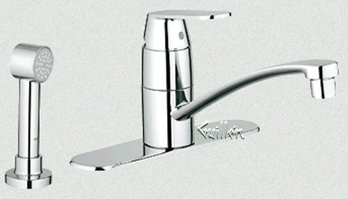 Grohe 31353000; Eurosmart; cosmopolitan single lever handle kitchen faucet sink 2 holeus; in Chrome; Discontinued Product
