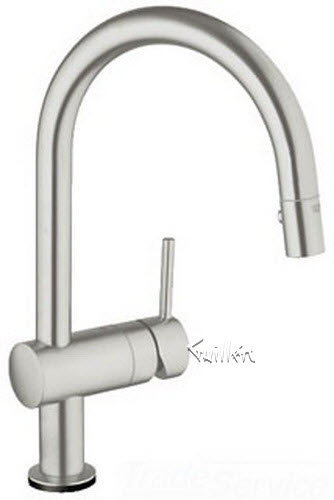 Grohe 31359DC0; Minta Touch; pull-down kitchen faucet with touch technology; in Super Steel; Discontinued Product
