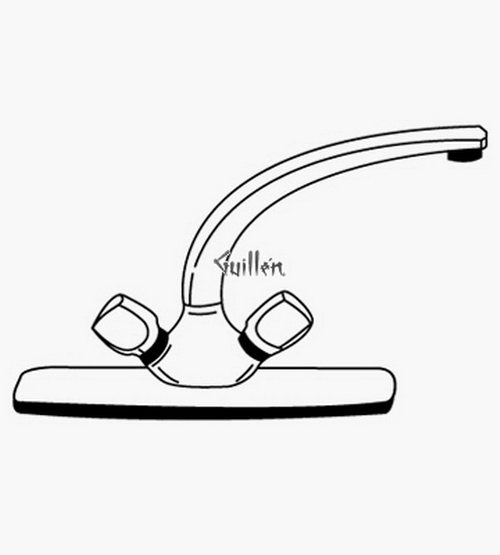 Grohe 31663 Classic / Exquisit; Two-handle Kitchen Centerset 9" cast brass spout Swivel spout
