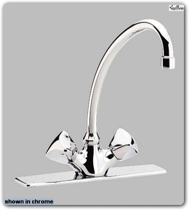 Grohe 31736 Classic; Two-Handle Kitchen Centerset 7 3/4" tubular swivel spout TDL brass handles