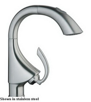 Grohe 32073SD0; K4; high profilepull down dual spray kitchen faucet; in Stainless Steel; Discontinued Product