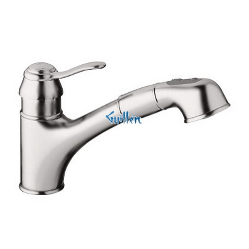 Grohe 32459EN0; Ashford; Low Profile with Pull Out Spray kitchen faucet; in Infinity Brushed Nickel; Discontinued Product