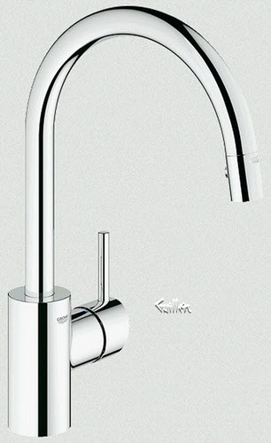 Grohe 32665001; Concetto; single lever handle kitchen faucet sink pull-out spray us; in Chrome; Discontinued Product