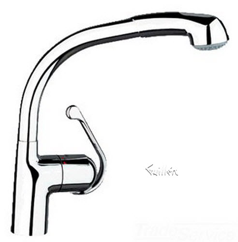 Grohe 33737DCE; LadyLux Plus; HighProfile Pull Down dual spraykitchen faucet; in SuperSteel; Discontinued Product