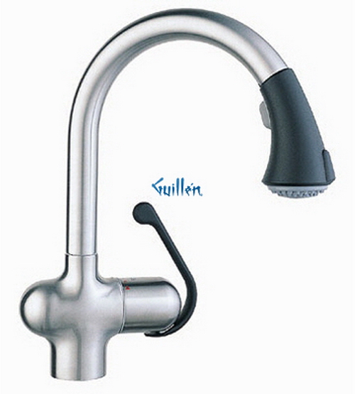 Grohe 33755KD0; LadyLux Cafe; High Profile Pull Down dual spray kitchen faucet; in Stainless Steel/Black; Discontinued Product