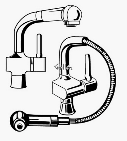 Grohe 33790 LadyLux Plus; Pull-Out Spray Single-Handle Kitchen Centerset 360 swivel spout