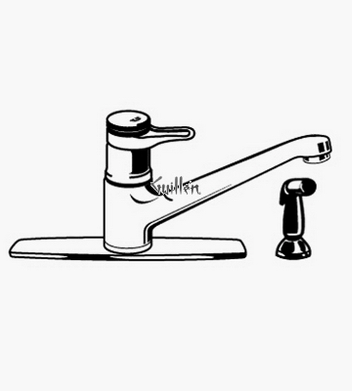 Grohe 33867 Europlus II; Single-Handle Kitchen Faucet Hose and side spray 10" cast brass spout