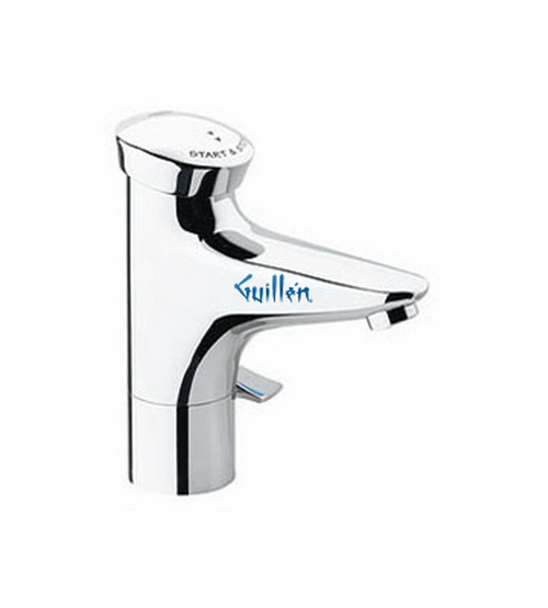 Grohe 36224 Eurodisc SE; Self-closing centerset with lever temp control