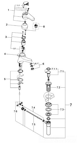 Grohe 46125W00 Lever Set; Discontinued Product