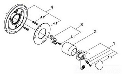 Grohe 46266L00 White Escutcheon; Discontinued Product