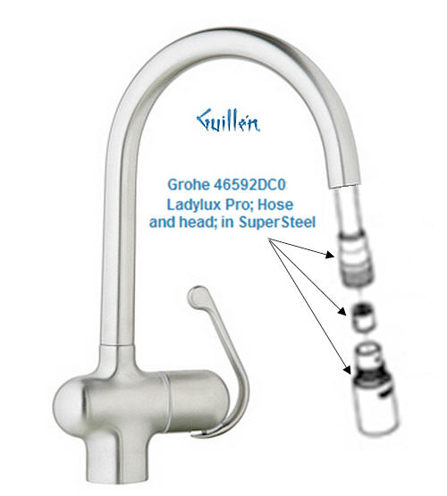 Grohe 46592DC0; Ladylux Pro; Hose and head; in SuperSteel