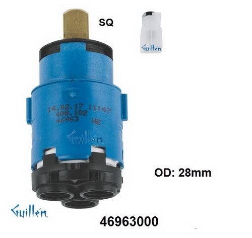 Grohe 46963000;;__ 2-3/4in SQ; Single lever cartridge; in Unfinish