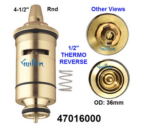 Grohe 47016000; Grohmix;__ 4-1/2 Rnd; Reverse thermostatic cartridge 1/2 paraffin ; in Unfinish