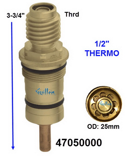 Grohe 47050000; Chiara;__ 3-3/4in Thrd; Thermostatic cartridge for 1/2 valve; in Unfinish