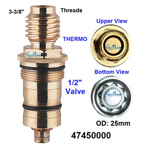 Grohe 47450000; Grohtemp;__ 3-3/8in Thr; Thermostatic cartridge for 1/2 valve; in Unfinish