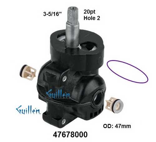 Grohe 47678000;;__ 3-5/16 20pt; Pressure balance cartridge; in Black; Replaces 47-340-000; Warning: Not interchangeable with 47157000 nor 47080000