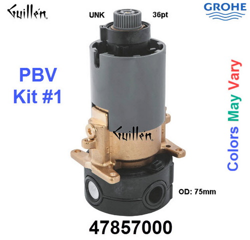 Grohe 47857000;;__ UNK 36pt; Pressure balance cartridge control unit kit # 1 for one aplication and turn off; in Unfinish